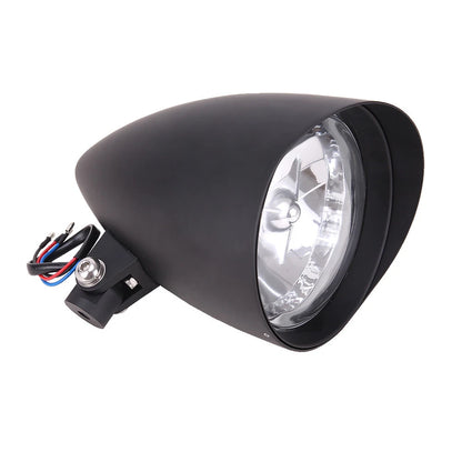 5.75 " Tri-Bar H4 Motorcycle Headlight Lamp Visor Bucket For Harley Dyna Softail