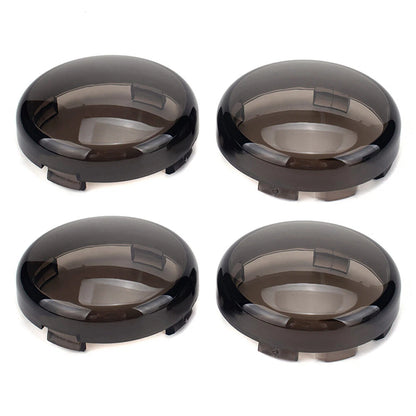4pcs Smoked Turn Signal Lights Lens Covers For Harley Touring Electra Road Glide