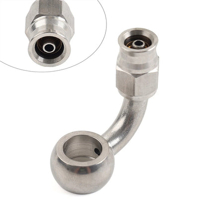Stainless Steel 10.2mm 3/8 Eye Banjo Hose Ends AN-3 90 Degree Brake Motorcycle
