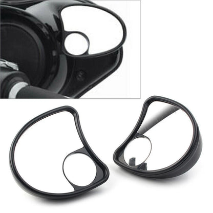Fairing Mount Mirrors Blind Spot Side Mirror Fit Harley Batwing Touring 1996-13