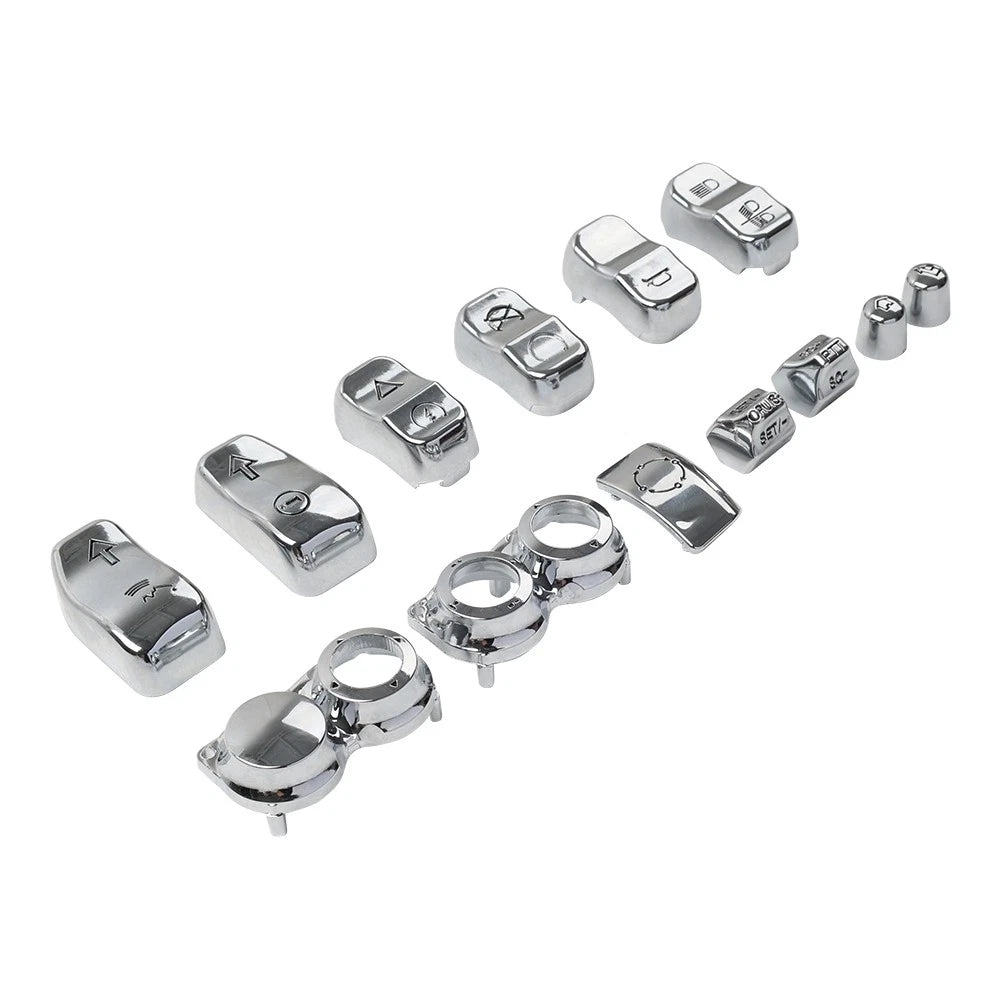 Hand Control Switch Housing Button Cap Chrome For Harley Road Electra Tri Glide