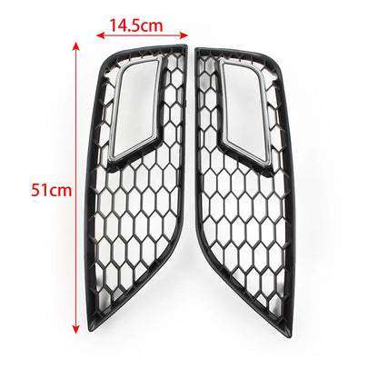 Front Fog Light Honeycomb Hex Mesh Grill Cover For Audi A4 B8.5 2013-2016 Black