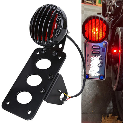 Motorcycle LED Light Side Mount License Plate Bracket For Harley Bobber Chopper
