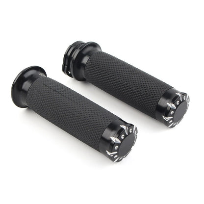 1" Black Handlebar Hand Grips For Harley Touring Sportster Dyna Softail VRSC US