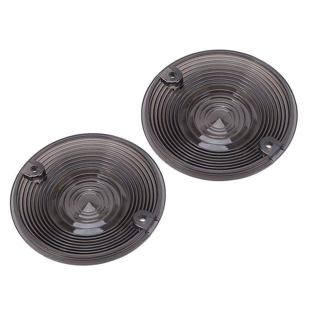 2X Smoked Lens Turn Signal Light Flat Lens Covers For Harley Touring Motorcycle