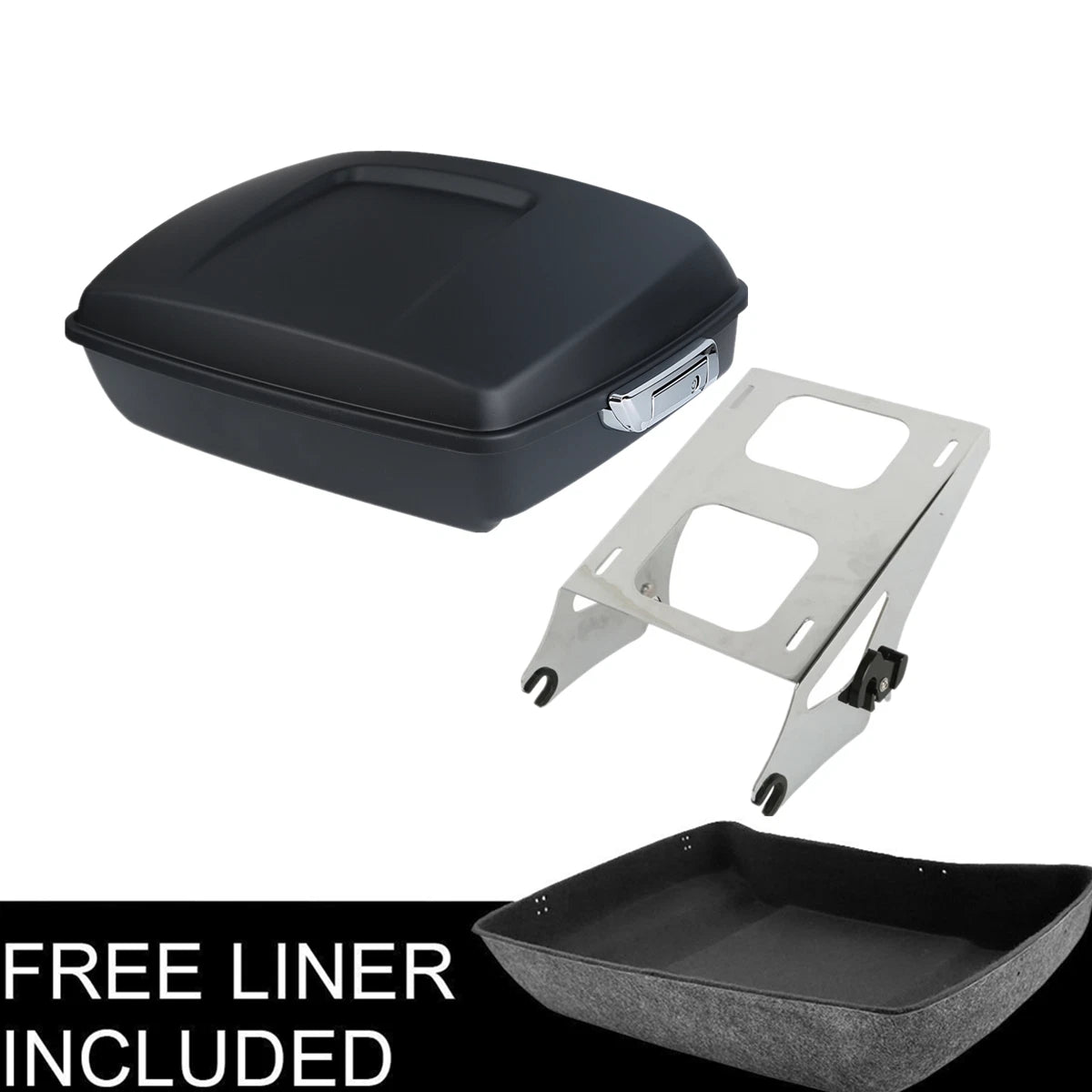 Matt Black Chopped Trunk 2 Up Rack Fit For Harley Touring Road Glide King 14-25
