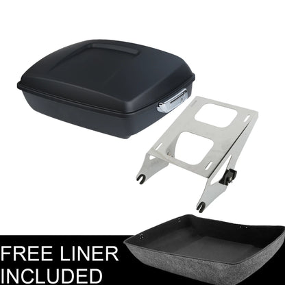 Matt Black Chopped Trunk 2 Up Rack Fit For Harley Touring Road Glide King 14-25