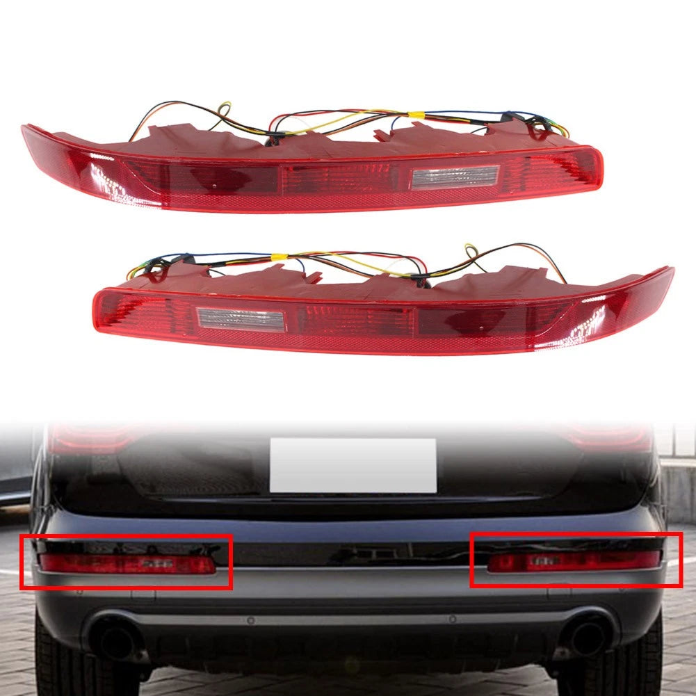 1 Pair Rear Bumper Reflector Tail Light Lamp For Audi Q7 2006-2015 Left & Right