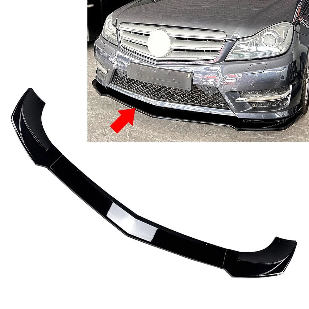 Front Bumper Spoiler For Mercedes Benz C Class W204 S204 Facelift 11-14 Black