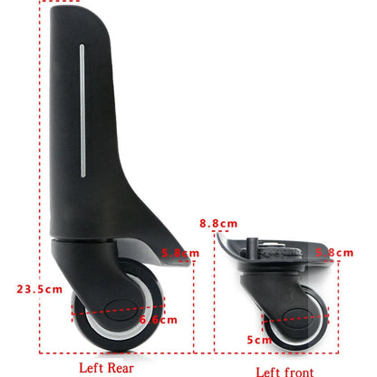 2pcs Replacement Luggage/Suitcase Spare Swivel Rear Wheel 360° Spinner W032-A