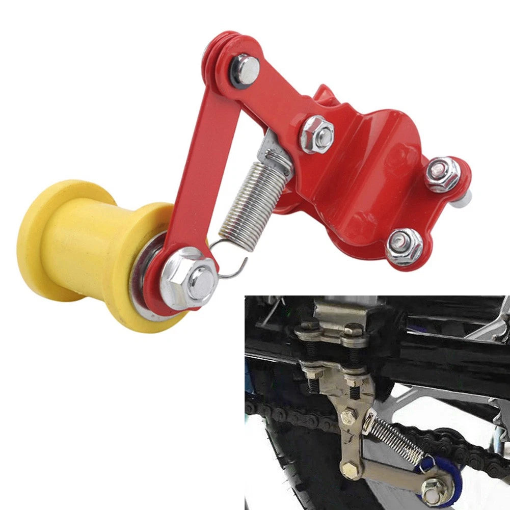 Universal Bolt On Chain Tensioner & Roller Adjuster Motorcycle ATV Dirt Bike Red