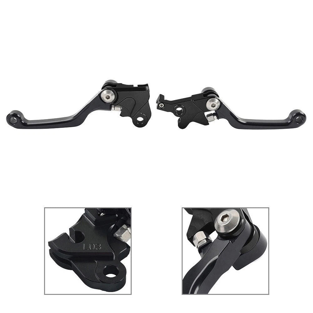 CNC Pivot Brake Clutch Levers For Kawasaki KLR 650 2008-2024 KLR650 2015 Black