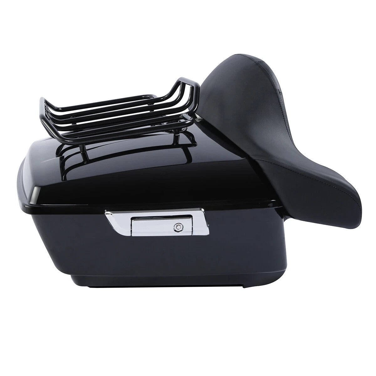 Black King Trunk Backrest Pad Mount Rack For Harley Fat Boy 2008-2016 2009