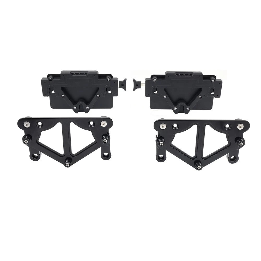 BLK Motor Saddlebag Guard Rails Bracket Quick Release Lockable Mount For Harley