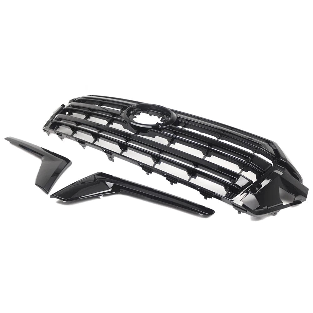 Front Bumper Hood Grille Glossy Black Kit For Toyota Land Cruiser LC200 2016-18