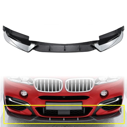Carbon Look Front Bumper Lip Spoiler Splitter For BMW X6 F16 M Sport 2014-2019