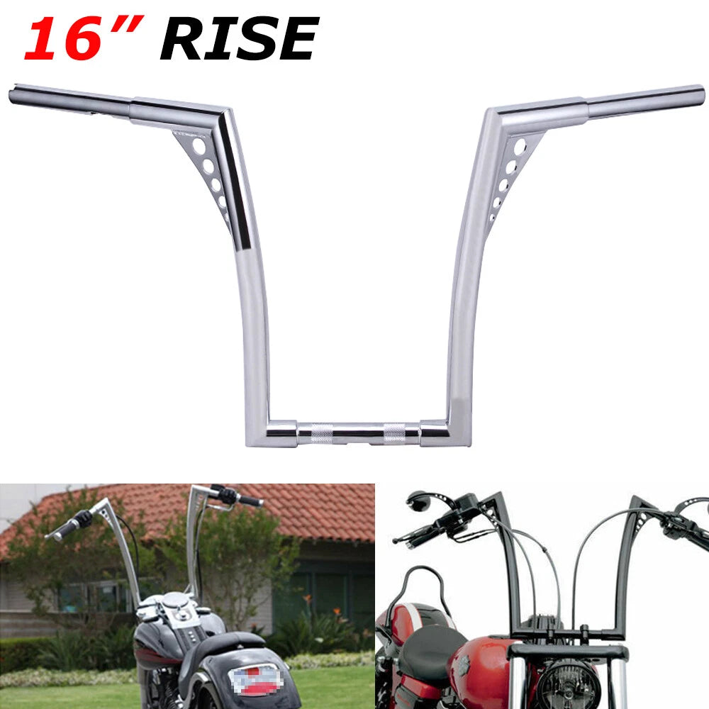 16" Rise 1.25" Ape Hanger Handlebar For Harley Sportster XL883 1200 FLST Softail