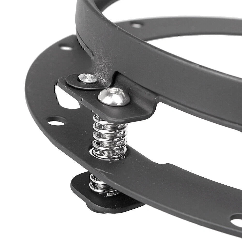 LED 7" Round LED Headlight Ring Bracket Fit Touring Softail Mounting HID Black