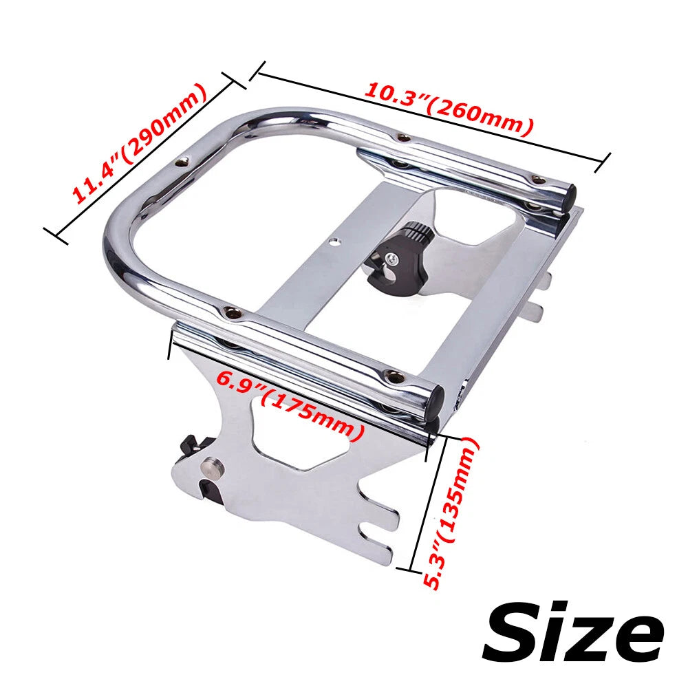 Detachable 2-up Tour Pak Mounting Luggage Rack For Harley Road King Glide 97-08