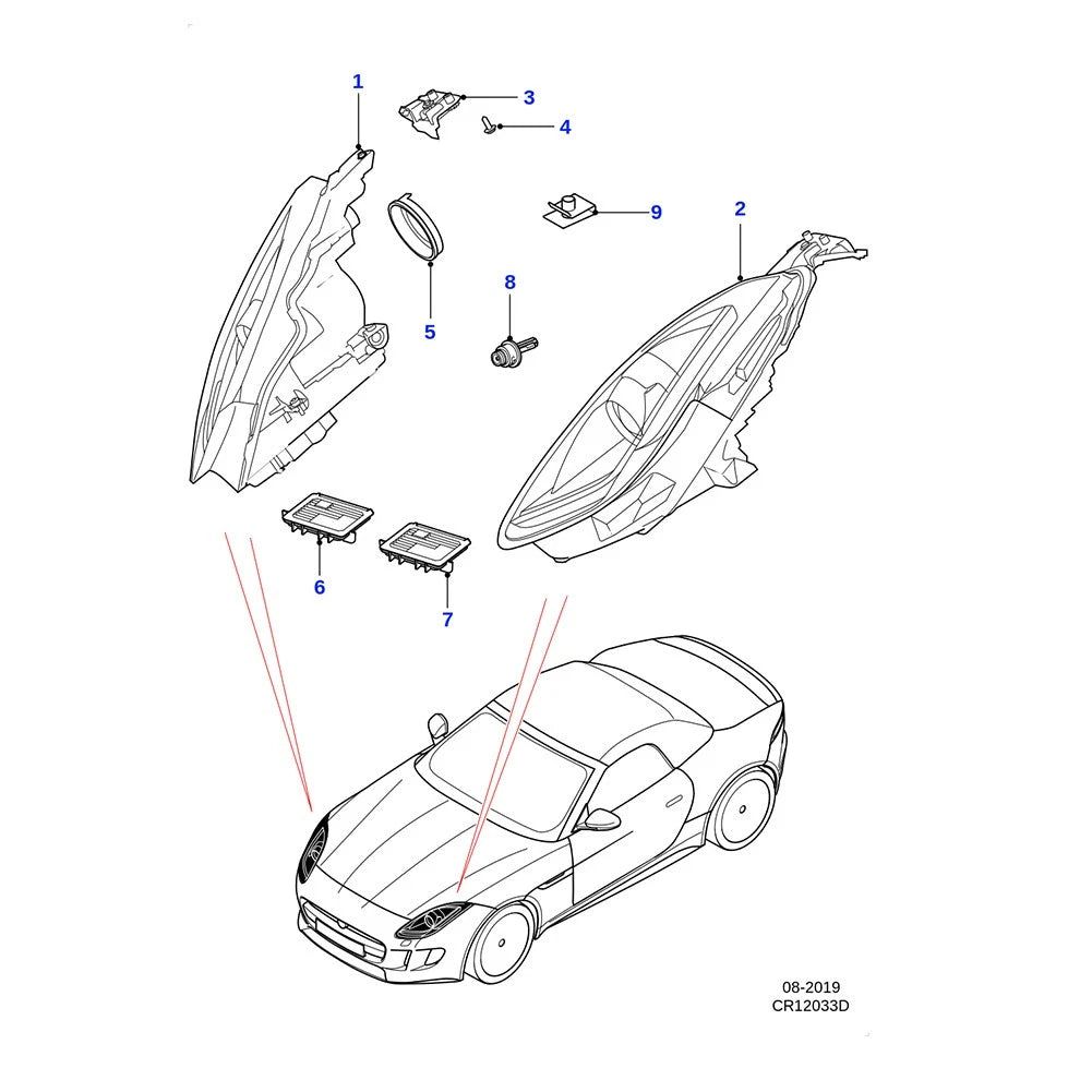1 Piece Right Side Headlight Bracket Fit For Jaguar F-Type 2014-2020 T2R2921
