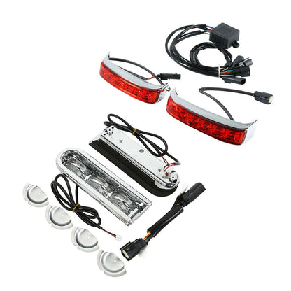 Saddlebags LED Insert Light & Brake Turn Lights For Harley Road Glide King 14-24
