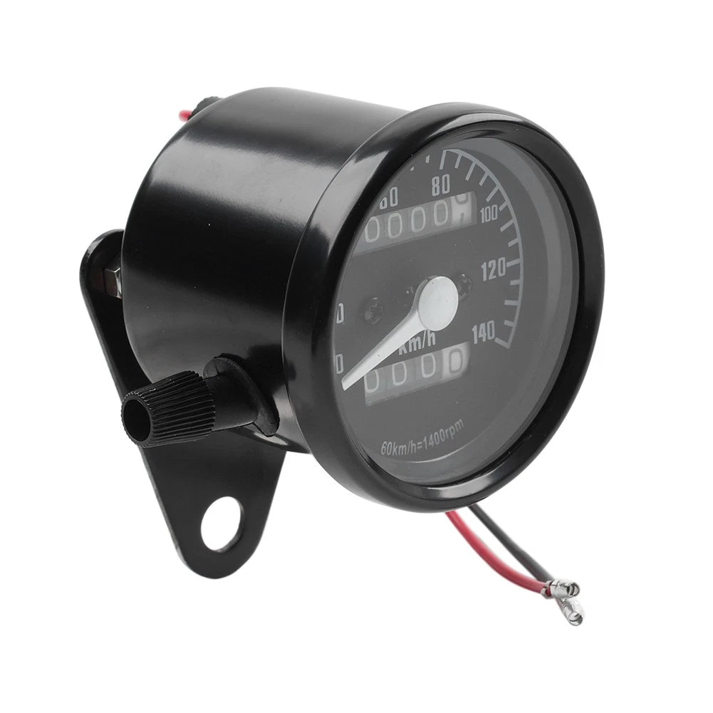 Motorcycle Universal Odometer Speedometer Tachometer Gauge Black 12V