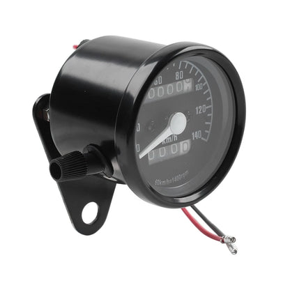 Motorcycle Universal Odometer Speedometer Tachometer Gauge Black 12V