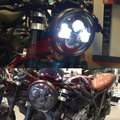 6.5" Inch Motorcycle Headlight LED High/Low Light Headlight For Harley Cafe Race