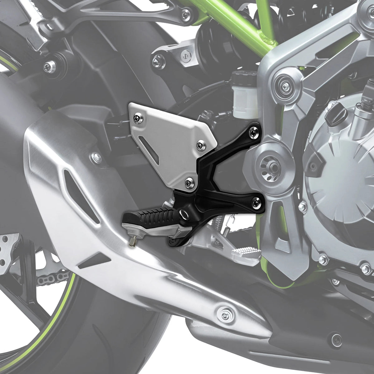 Front Driver Foot Pegs Pedals Bracket Fit For Kawasaki Z900 2017-2024 2023 Black