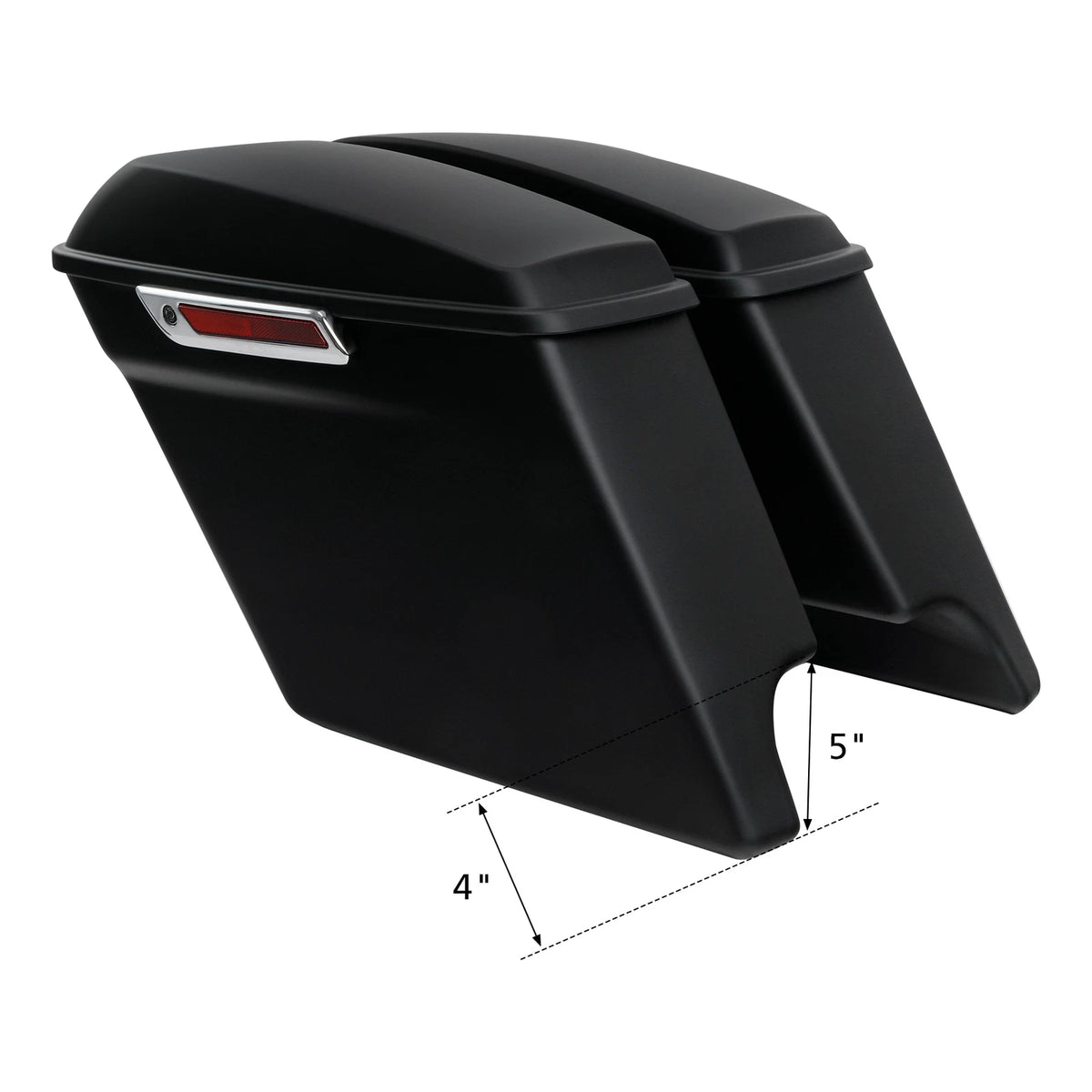 Matte Black 5'' Stretched Saddlebags w/ Bracket For Harley Softail Fatboy 84-17