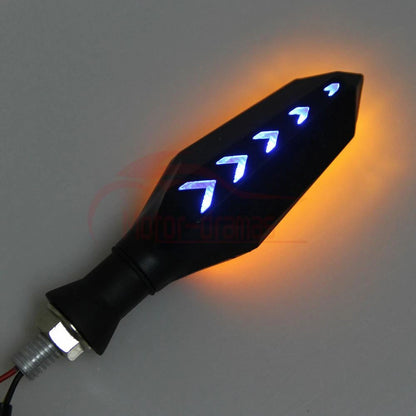 2x 12V Universal Motorcycle LED Turn Signal Light Blinker Amber Blue Indicators