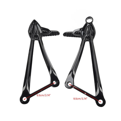 Rear Passenger Footpegs Pegs Bracket For Kawasaki Ninja ZX6R 09-24 ZX10R 2008-10