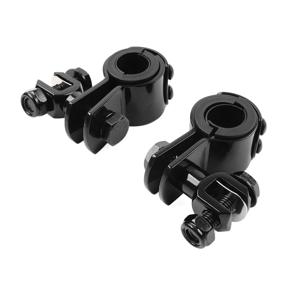 US  1" 1.25" Highway Bar Foot Pegs Mount Clamps Bracket Set For Harley Black