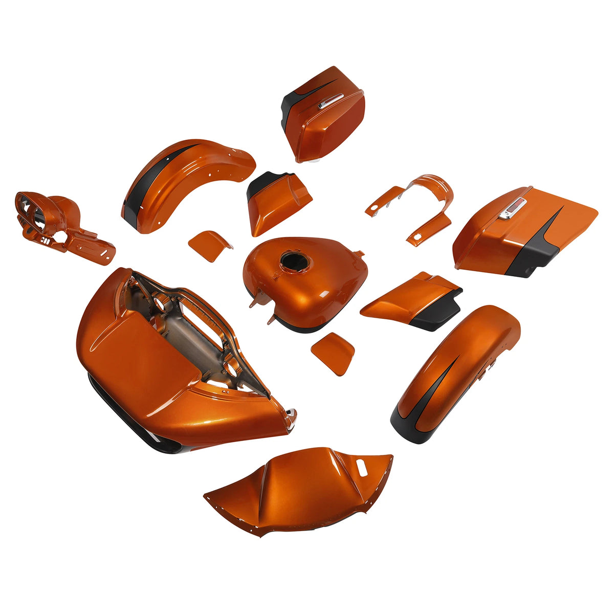 Fairings Body Paint Set For Harley Road Glide 15-Up Scorched Orange/Black Denim