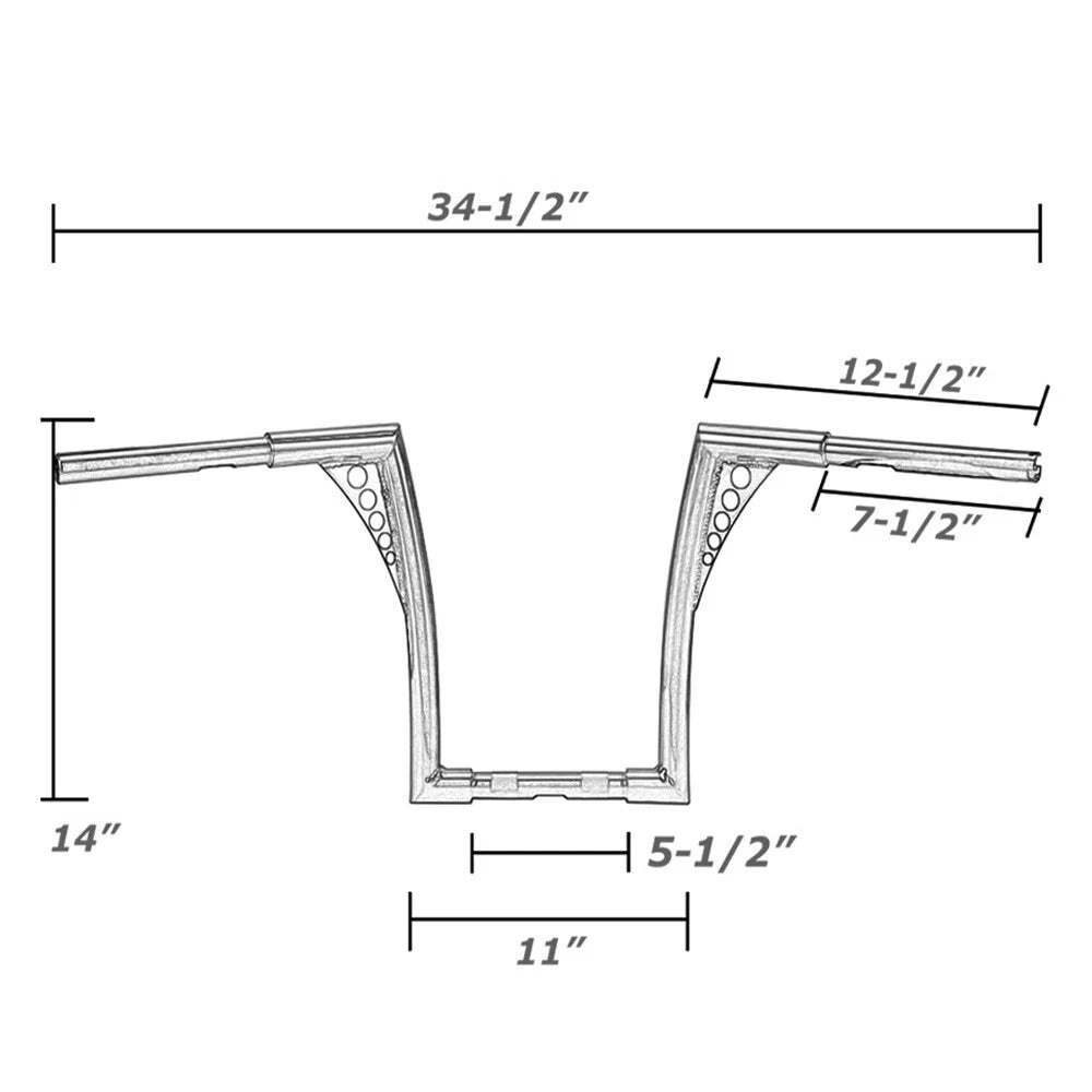 Chrome 14" Rise Ape Hangers HandleBar 1.25" For Harley Softail FLST Sportster XL