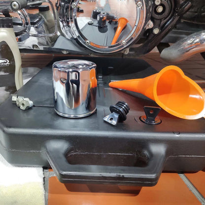 ABS Low Profile Oil Drain Pan w/ Spout For Harley Roadster XL1200CX 84-23 TCMT