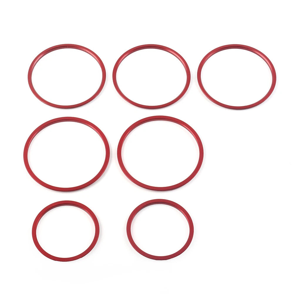 For Mercedes Benz C Class W205 AC Air Vent Outlet Inner Ring Cover Trim Red 7Pcs