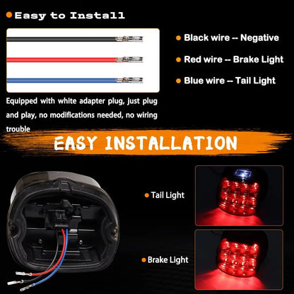Motorcycle Red Lens Tail Rear LED Light Brake For Harley Dyna Softail Sportster