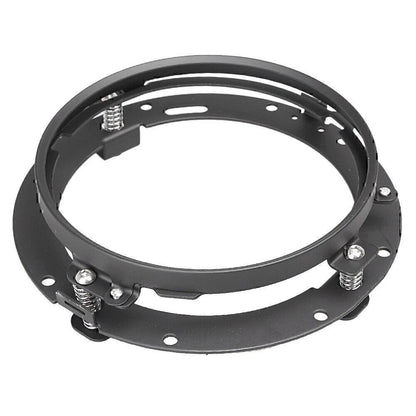 LED 7" Round LED Headlight Ring Bracket Fit Touring Softail Mounting HID Black