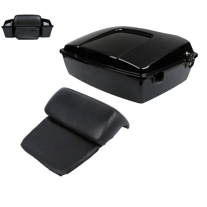 Chopped  Trunk w/ Backrest Fit For Harley Touring Models 1997-2013 12