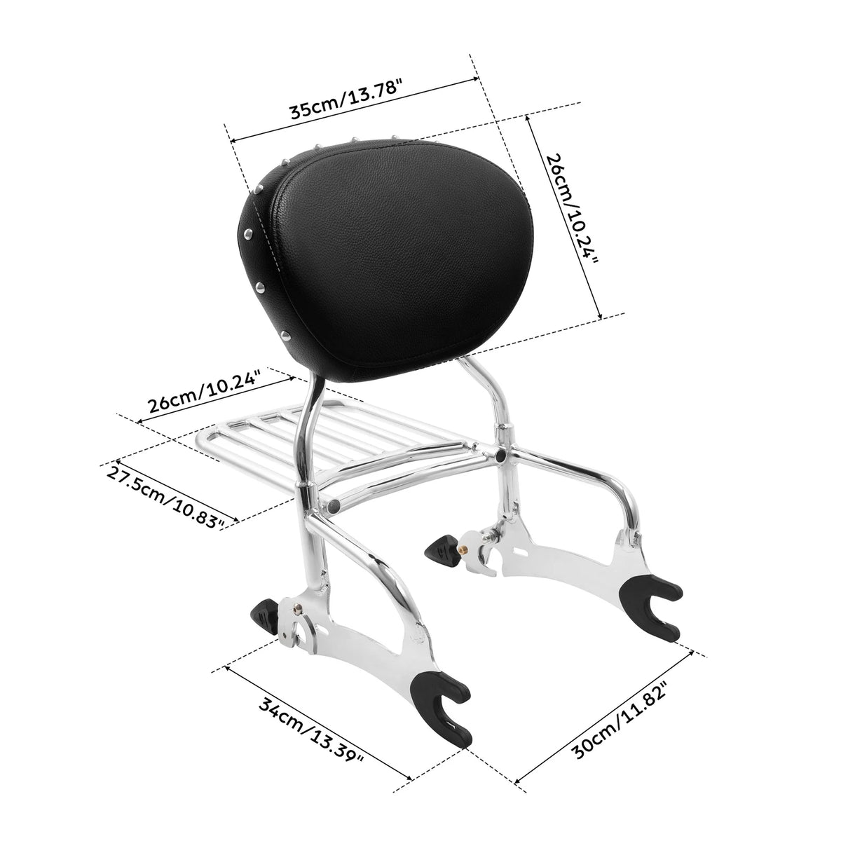 Chrome 12" Backrest Sissy Bar Luggage Rack For Indian Chief Dark Horse 14-18 15