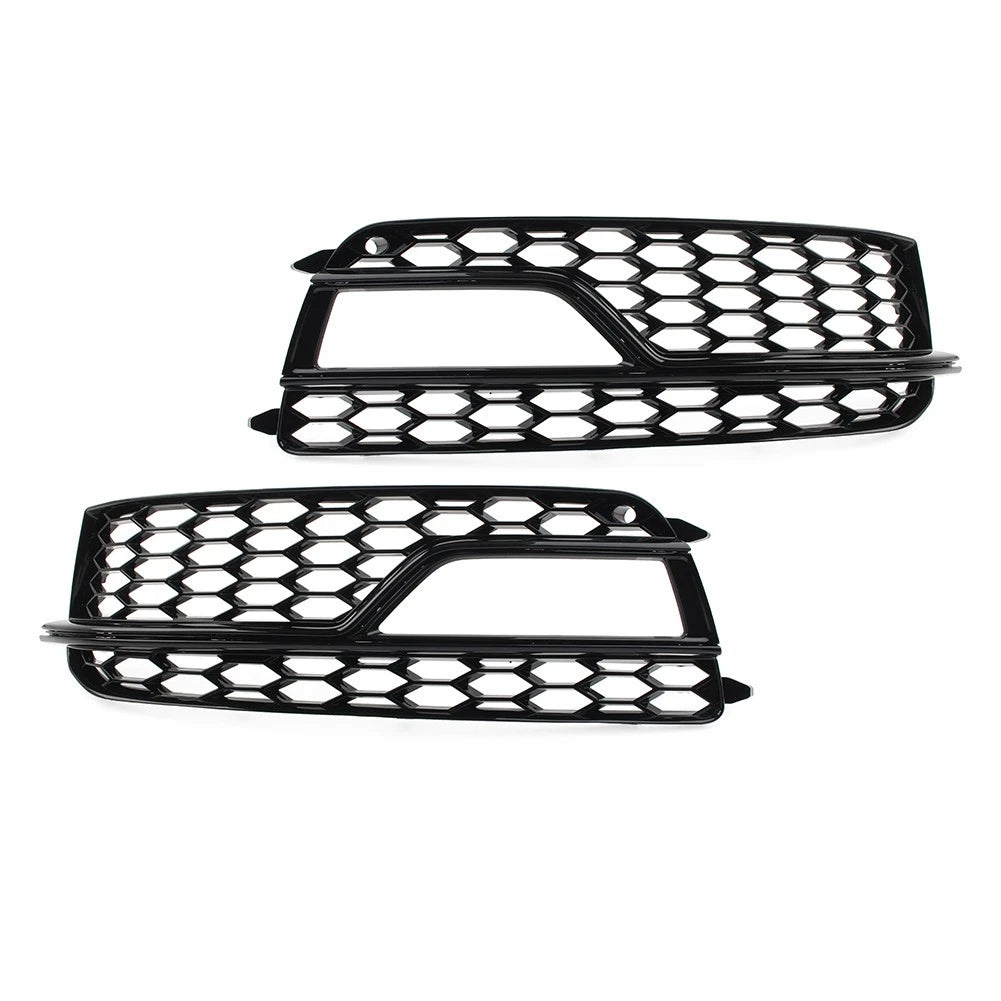 1 Pair Front Bumper Mesh Fog Light Grille Grill For Audi A5 S5 2013-2017