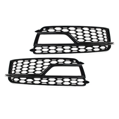 1 Pair Front Bumper Mesh Fog Light Grille Grill For Audi A5 S5 2013-2017