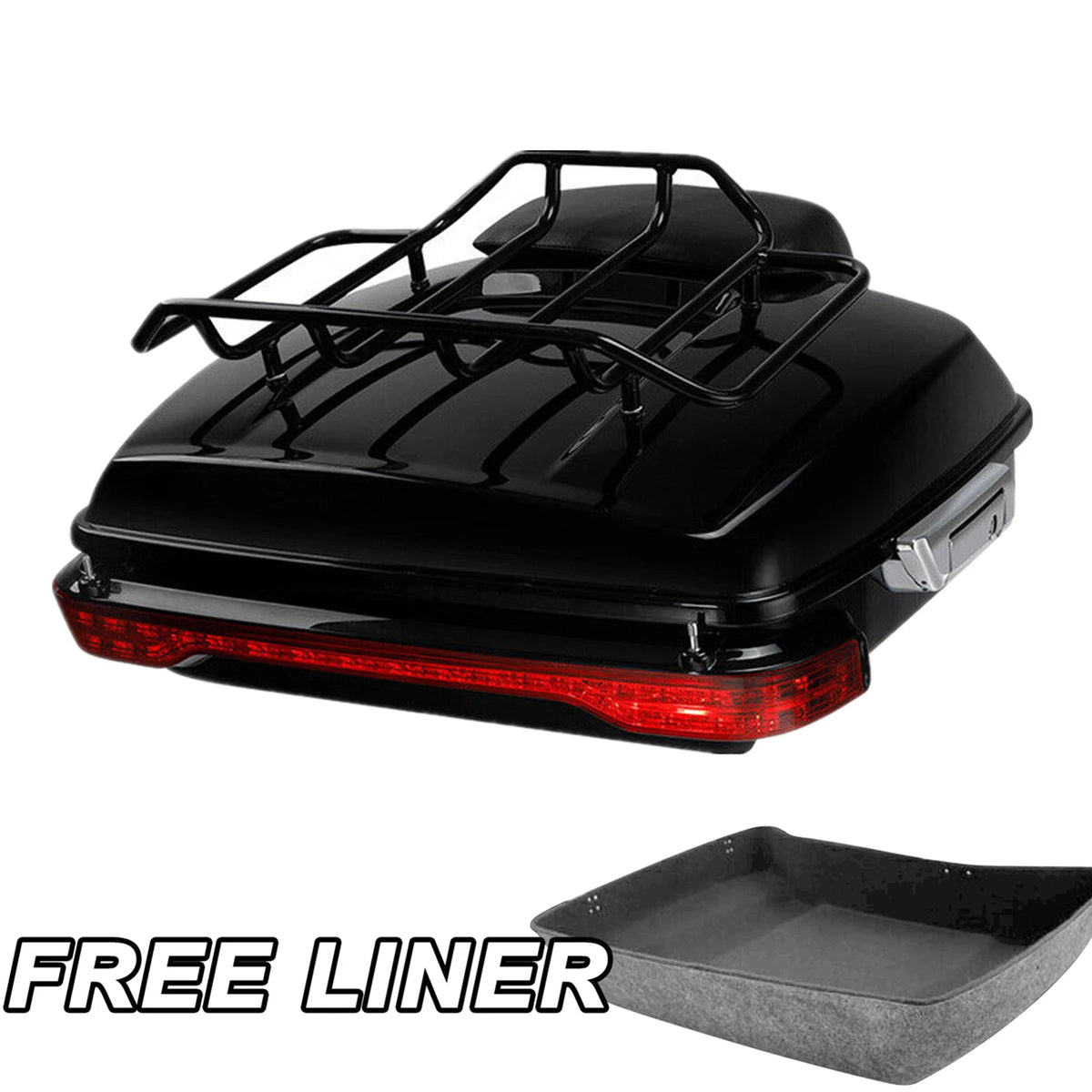Chopped Trunk Pad Luggage Rack Light Fit For Harley Touring Road Glide 2014-2025