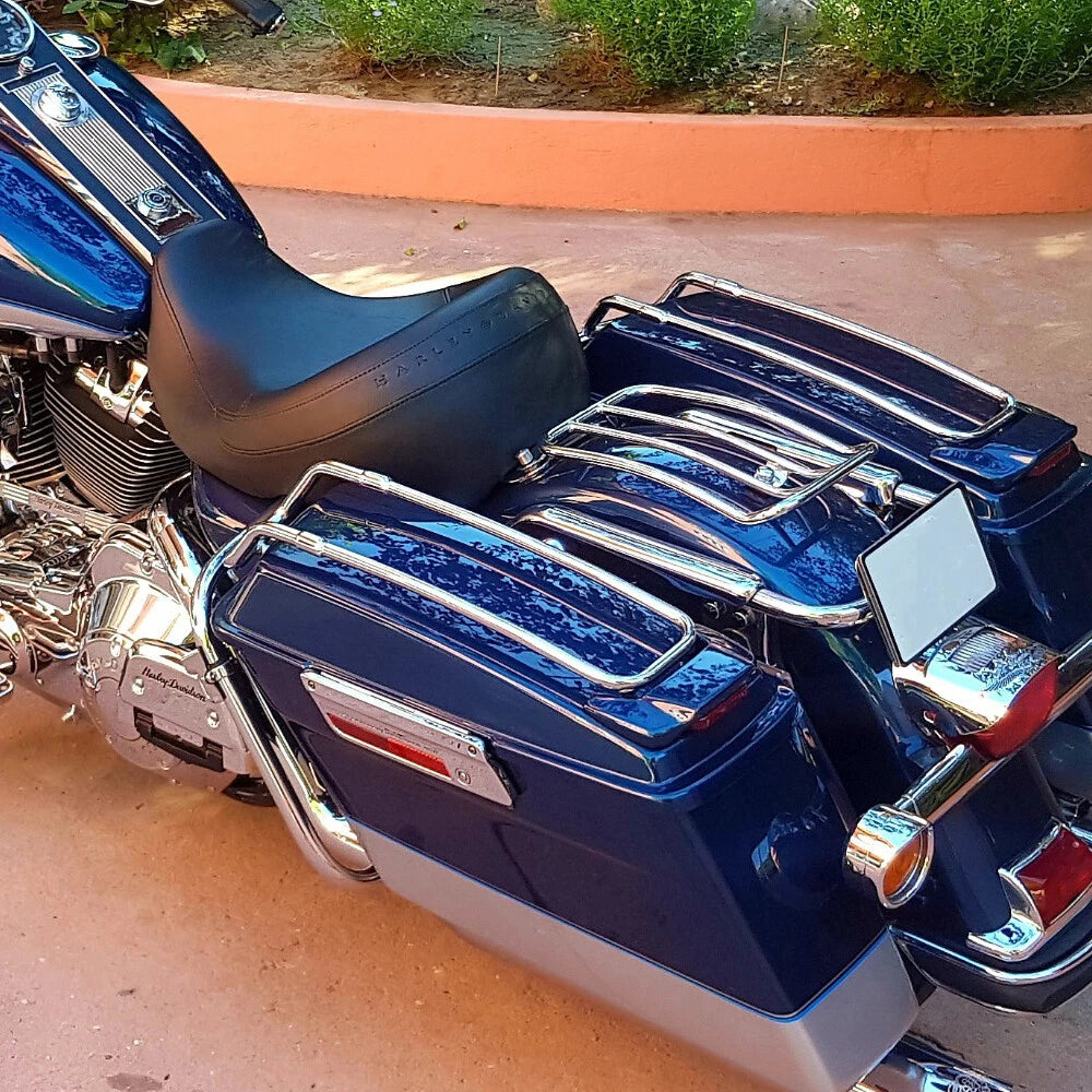Rear Fender Solo Seat Luggage Rack For Harley Road King Street Glide Tour 97-15