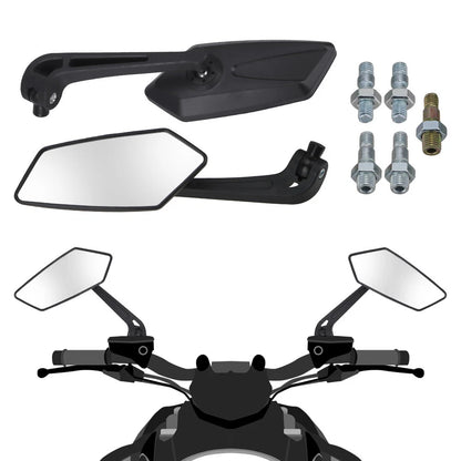 2X Universal Motorcycle Rear View Mirrors Black 8mm 10mm for Honda  Harley US