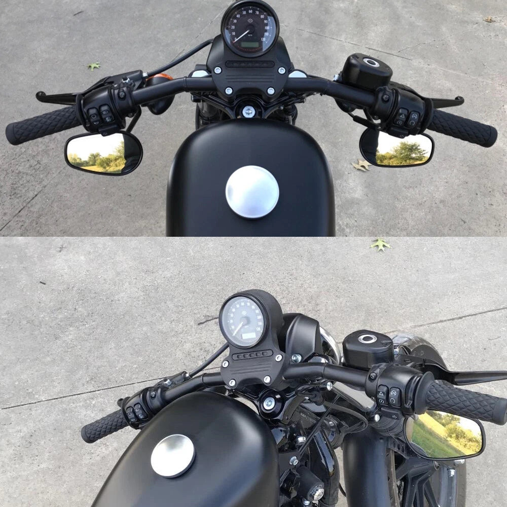 Black 1" 25mm Bar Motorcycle Drag Bars Handlebar For Honda Harley Custom Yamaha