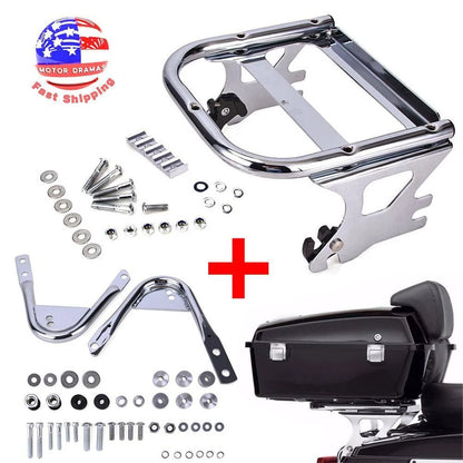 Detachable 2 up Tour Pack Mount Bracket Rack & Docking Hardware For Harley 97-08