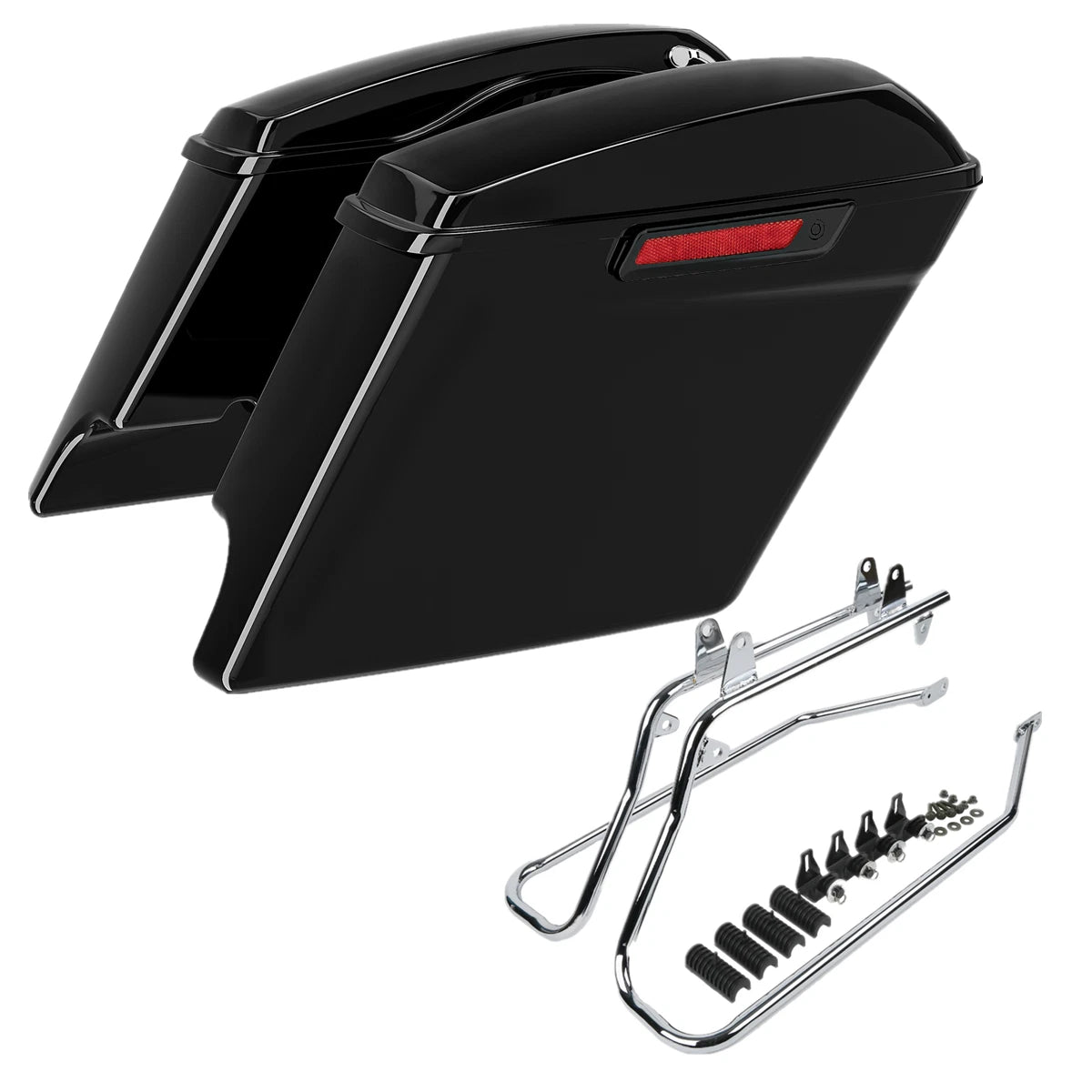 Stretched Hard Saddlebags Chrome Conversion Bracket Fit For Harley Softail 84-17
