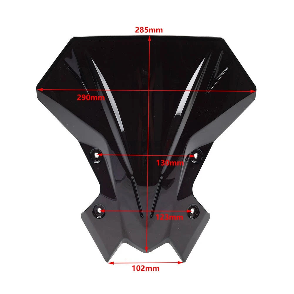 Glossy Black Windscreen Windshield Visor Deflector For Kawasaki Z900 2020-2024